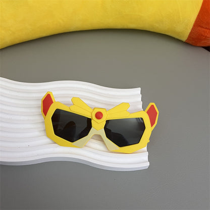 New Baby Sunglasses, Cute Boy Cartoon Mecha, Funny Street Photography, Trendy Anti-Uv Sunscreen Children's Sunglasses
