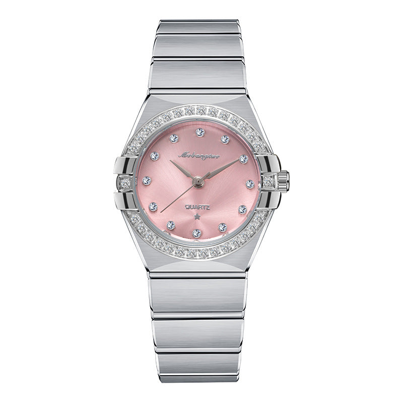 Source Factory Constellation Steel Band Women's Quartz Watch High-End Waterproof Fashion Cross-Border Diamond Bezel Girls' Watch