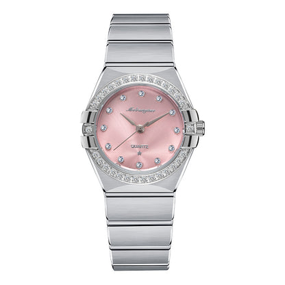 Source Factory Constellation Steel Band Women's Quartz Watch High-End Waterproof Fashion Cross-Border Diamond Bezel Girls' Watch