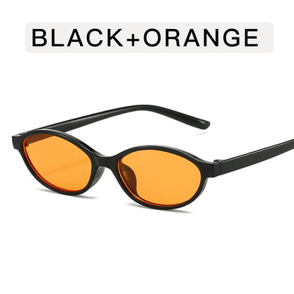 European and American Retro Oval Small Frame Sunglasses Women's Outdoor Fashion Wear Sunglasses Men's Personalized Hip-Hop Spice Glasses
