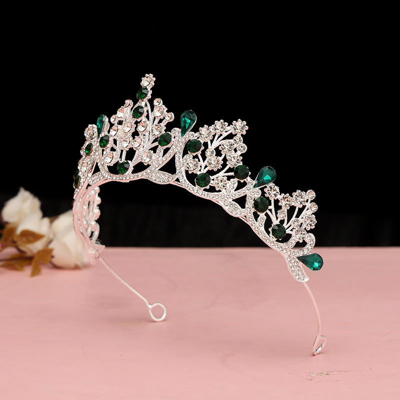Super Fairy New Princess Sweet Bridal Crown Red Tiara Crystal Toast Clothing Hair Accessories 18Th Birthday Gift