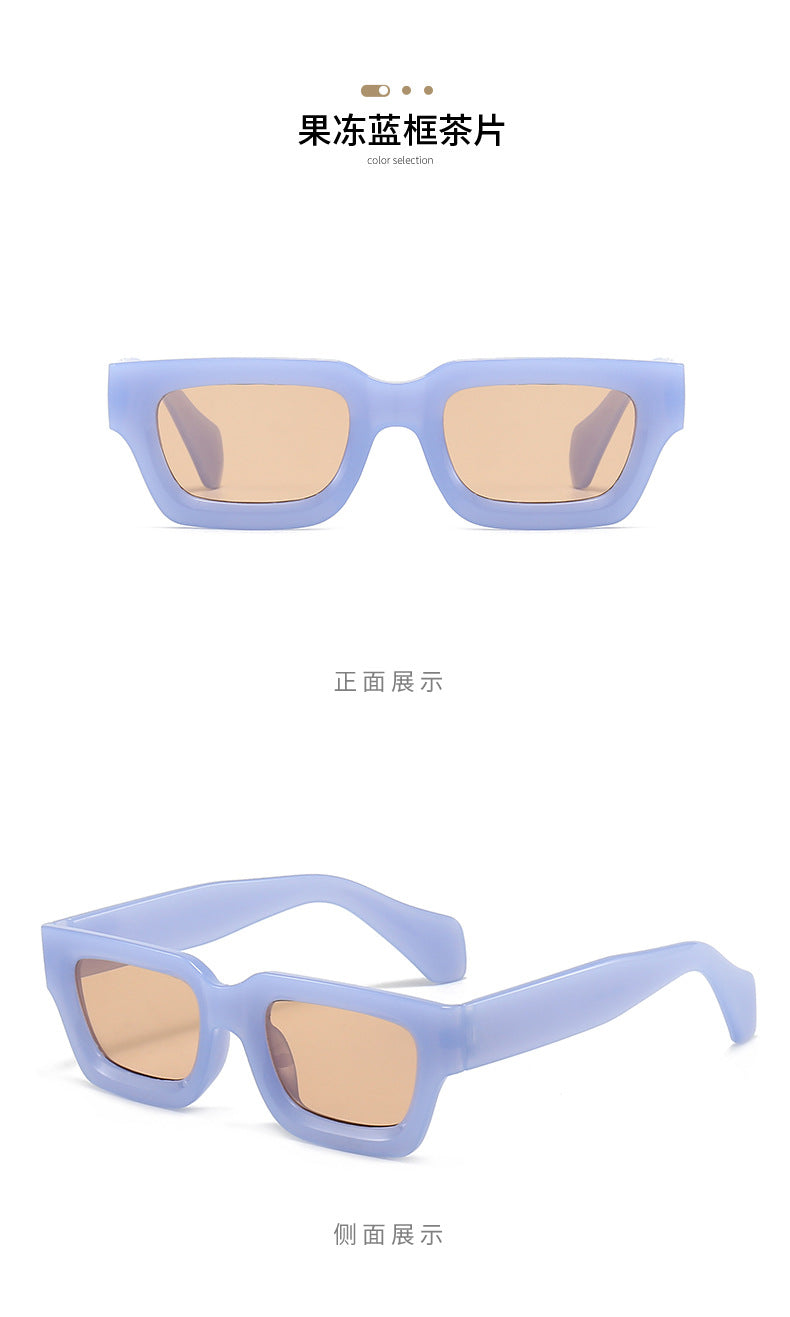 Retro Concave Small Frame Square Sunglasses 2023 New Sunglasses European and American Cross-Border Street Photography Sun Protection Trendy Sunglasses