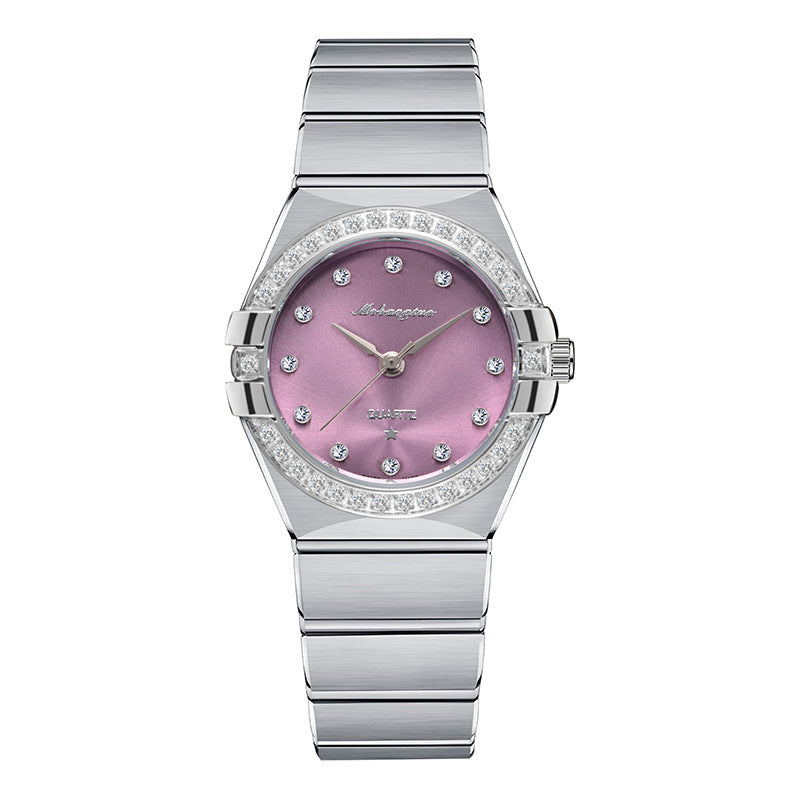 Source Factory Constellation Steel Band Women's Quartz Watch High-End Waterproof Fashion Cross-Border Diamond Bezel Girls' Watch