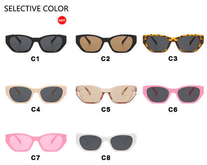 Cat-Eye Small Frame Irregular Sunglasses 2024 New Internet Celebrity High-End Sunglasses Anti-Uv Trendy Sunglasses
