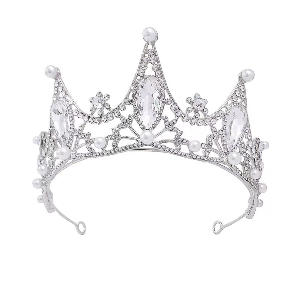 Bridal Crown Tiara Rhinestone Crown Wedding Dress Diamond Costume Eighteenth Birthday Coming-Of-Age Ceremony Birthday Princess Hair Accessory
