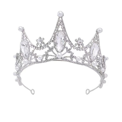Bridal Crown Tiara Rhinestone Crown Wedding Dress Diamond Costume Eighteenth Birthday Coming-Of-Age Ceremony Birthday Princess Hair Accessory