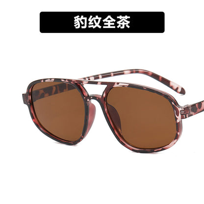 Trendy Oval Double-Bridge Sunglasses 2022 New Fashion Simple Retro Internet Celebrity Sunglasses for Women