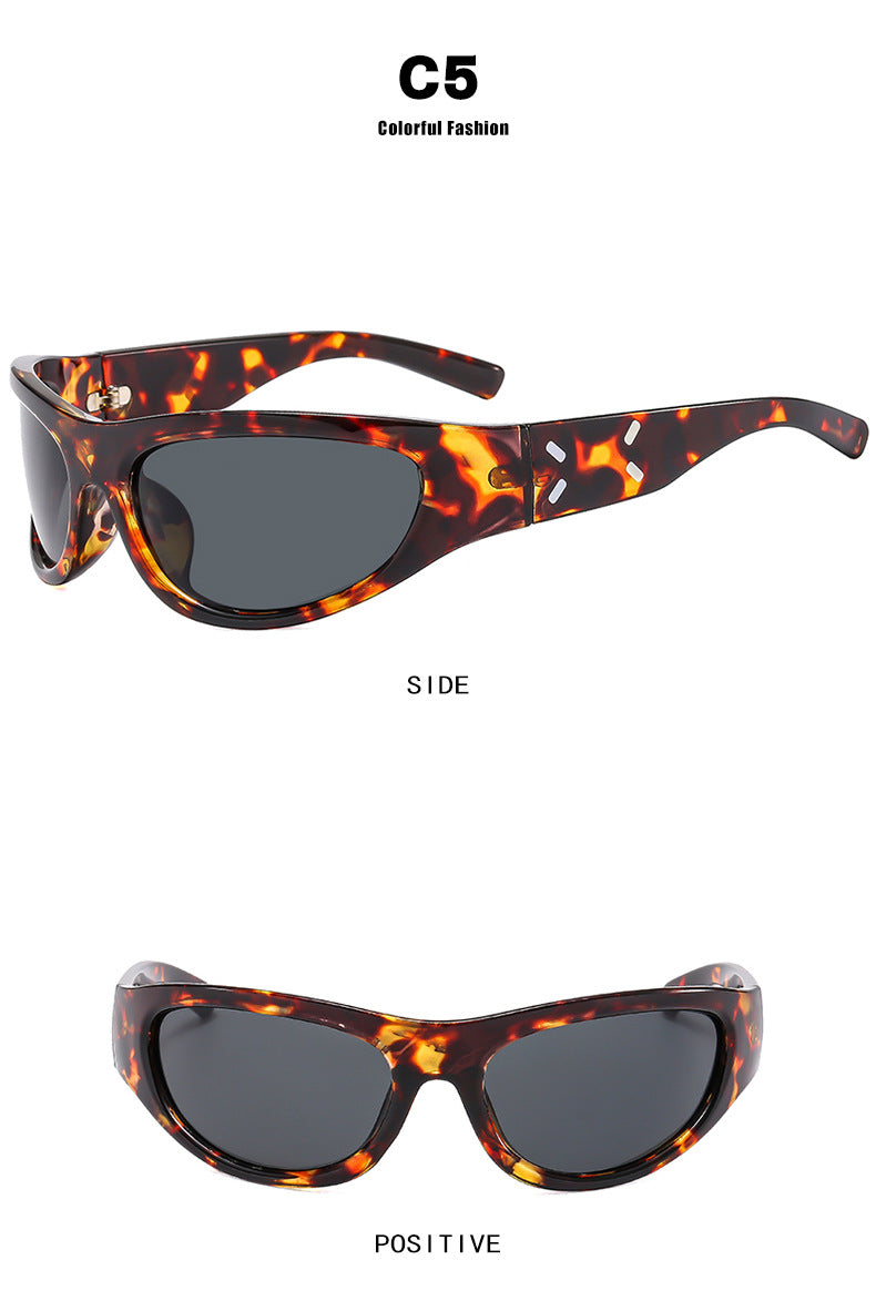 2023 New Y2K Hot Girl Cycling Sunglasses Future Technology Sunglasses Concave Shape Photo Sunglasses Trendy