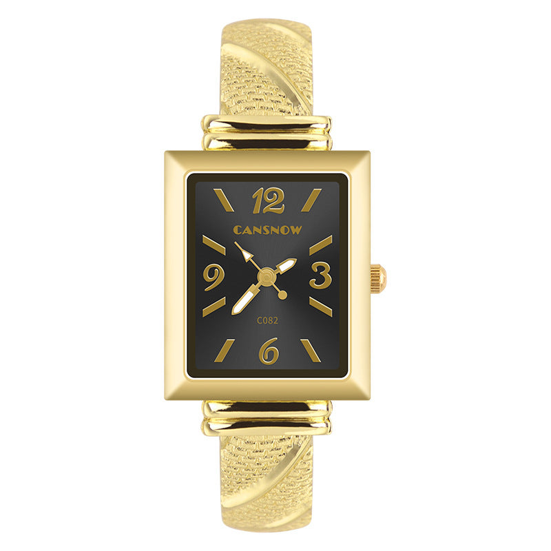 CANSNOW new hot sale Women's Watch All-match golden bracelet personality fashion bracelet quartz watch for women