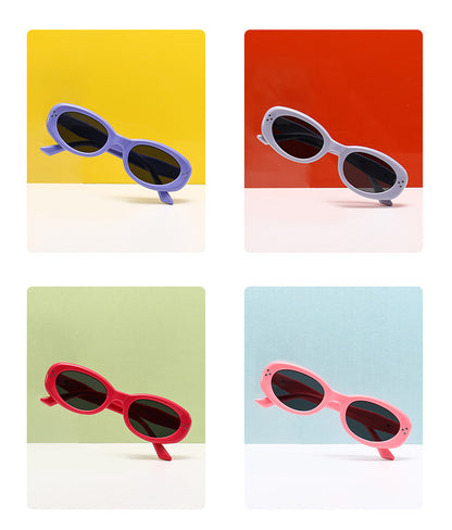 2024 new fashion rice nail polarized children's sunglasses silicone oval small frame sunscreen baby sunglasses 7-130