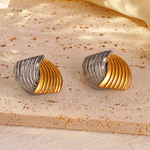 ins European and American Widened Arc Stainless Steel Earrings Advanced Sense Titanium Steel Earrings 18K Gold Light Luxury Women's Earrings