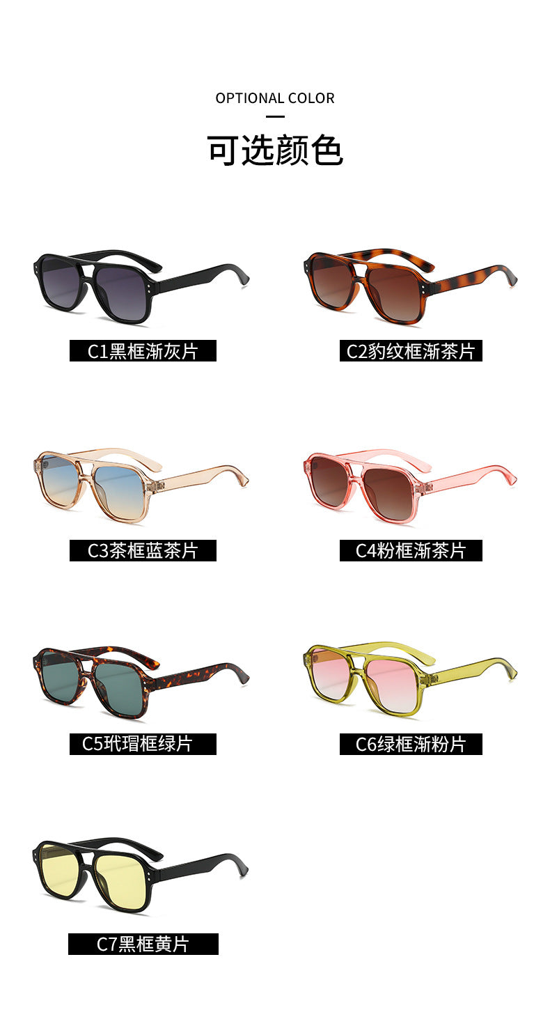 New European and American Ins Internet Celebrity Sunglasses Men's Cross-border Punk Trendy Show Sunglasses Double-beam Sunglasses Women's High-end Sense