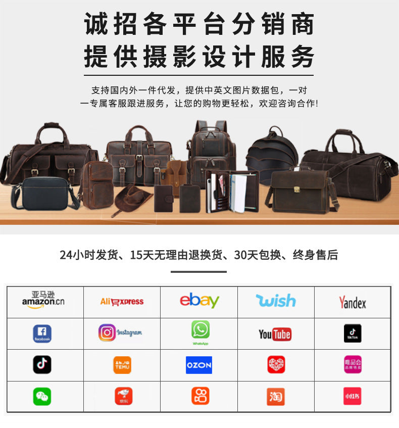 Crazy Horse Leather National Trend Long Wallet Men's Large Capacity Zipper Clutch Genuine Leather Retro Style Men's Wallet Card Holder