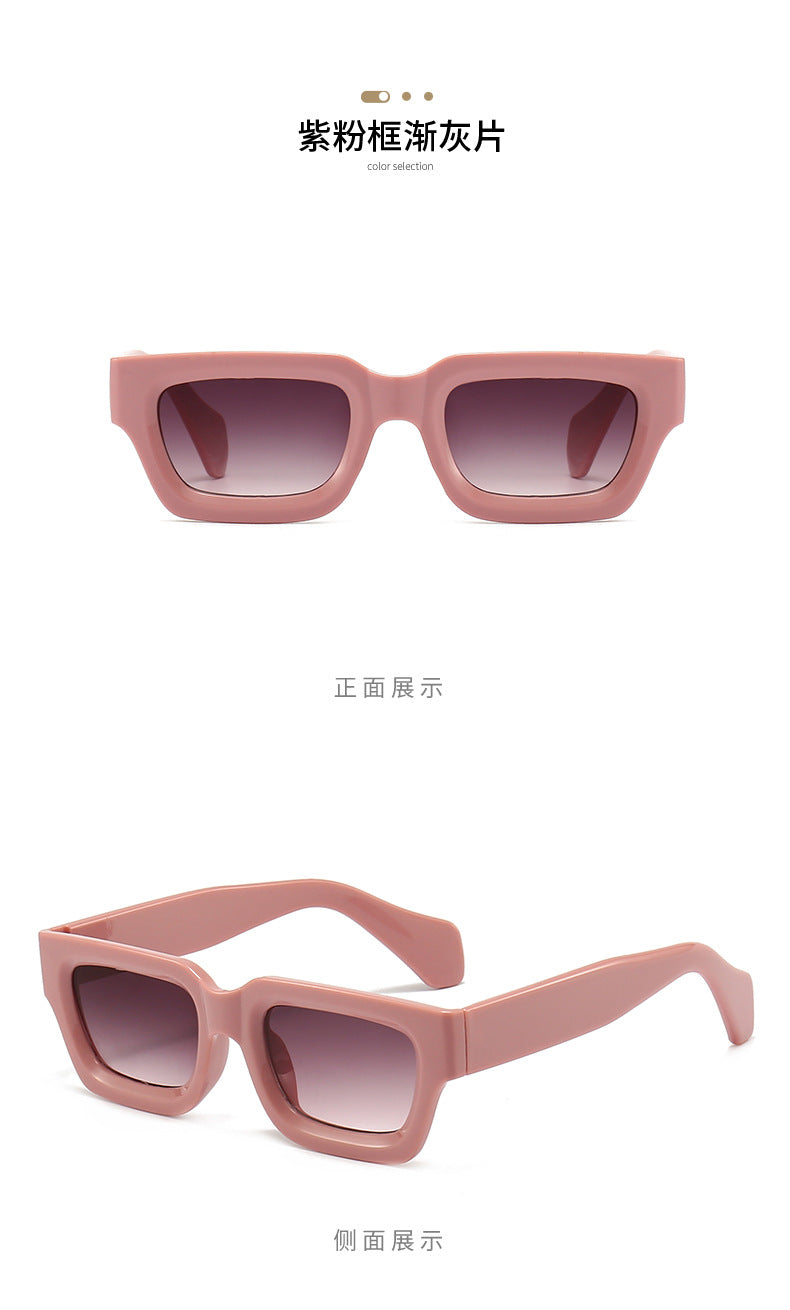 Retro Concave Small Frame Square Sunglasses 2023 New Sunglasses European and American Cross-Border Street Photography Sun Protection Trendy Sunglasses