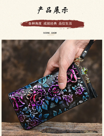 HENGDEWEI Vintage Genuine Leather Women’s Long Wallet | মেয়েদের প্রিমিয়াম লেদার লং ওয়ালেট