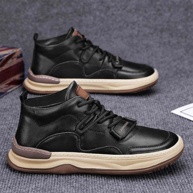 Men's Shoes Autumn New High-top Casual Shoes All-match Fashion Sports Trendy Shoes for Teenagers and Students Waterproof Non-slip Sneakers