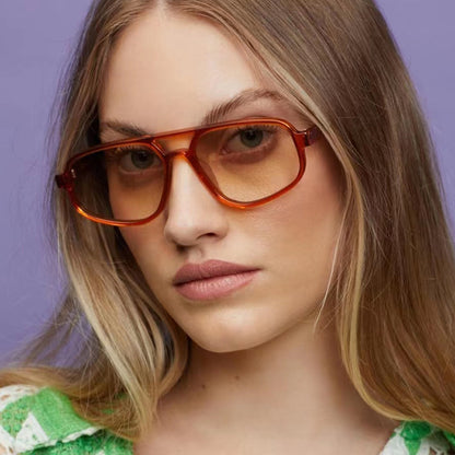 Trendy Oval Double-Bridge Sunglasses 2022 New Fashion Simple Retro Internet Celebrity Sunglasses for Women