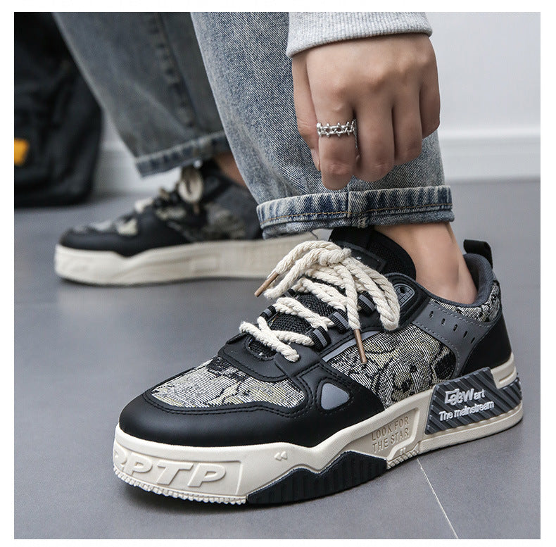 National Trend Men's Shoes 2024 Autum New Breathable Canvas Shoes Men's Niche Original Casual Shoes Sneakers Thick-Soled Student Shoes