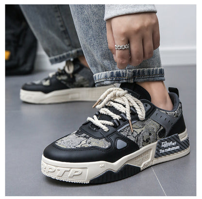 National Trend Men's Shoes 2024 Autum New Breathable Canvas Shoes Men's Niche Original Casual Shoes Sneakers Thick-Soled Student Shoes