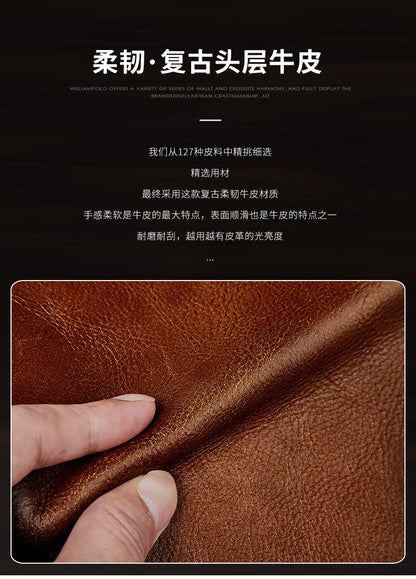 King Paul men's wallet long leather multi card slot fashion retro color hand bag card wallet wholesale