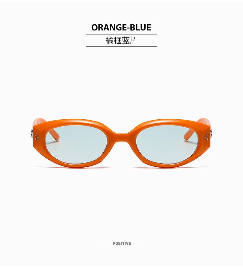 Retro Black Frame Rice Nail Irregular gm Cat's Eye Sunglasses Men's 2025 New Fashionable Street Photoshoot Sunglasses Women's High-end Sense