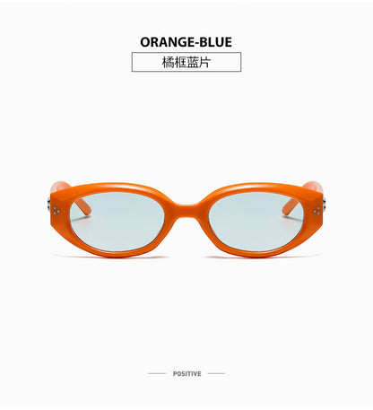 Retro Black Frame Rice Nail Irregular gm Cat's Eye Sunglasses Men's 2025 New Fashionable Street Photoshoot Sunglasses Women's High-end Sense