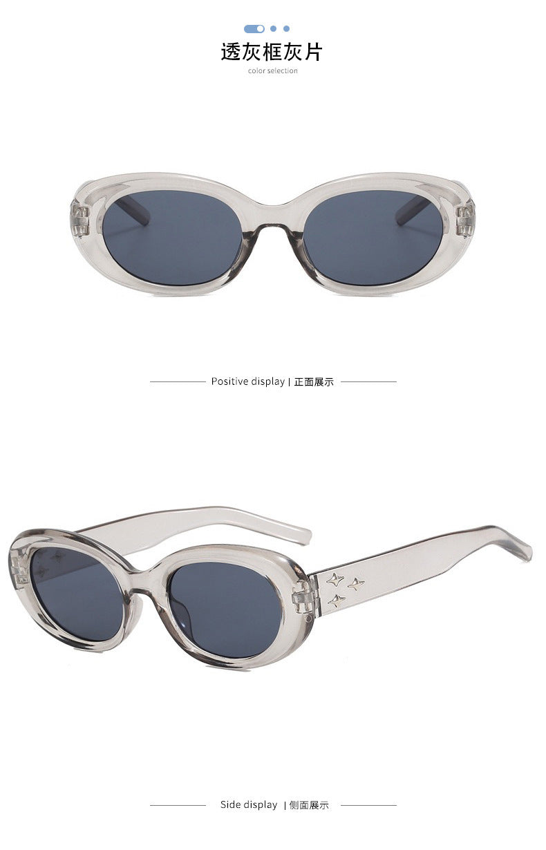 New Three-Star Oval European and American Sunglasses for Women Internet Celebrity Ins Sexy Gm Anti-Uv Sunglasses for Women 8350