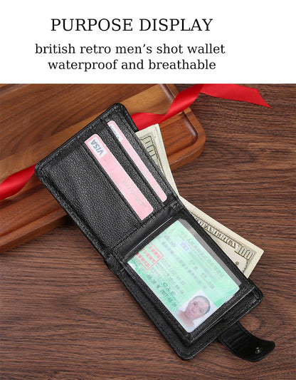 Cross-border Dropshipping Business Fashion Hasp 80% Off Short Wallet Male Multi-card Driver's License Multifunctional Men's Wallet