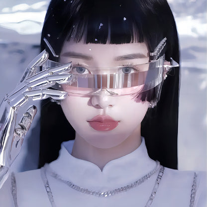New Futuristic One-Piece Sunglasses, Internet Celebrity Bounce and Stylish European and American Sunglasses, Douyin Live Broadcast