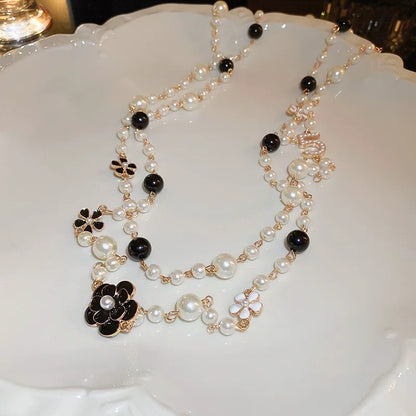 Light Luxury and High-End Multi-Layered Pearl Sweater Chain, Feminine, Simple, Long Autumn and Winter Necklace, Alloy Accessories, Jewelry