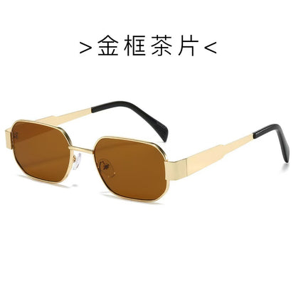Cross-border New Arc de Triomphe Oval Metal Small Frame Sunglasses Women's High-end Fashion Street Photograph Sunglasses Sunglasses