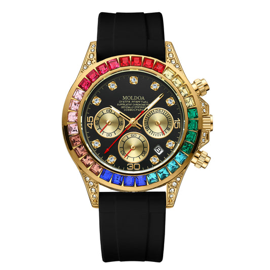 New Product Rainbow Di Same Style Watch Men's Three-Eye Six-Pin Multi-Functional Business Quartz Watch Men's Watch Dropshipping