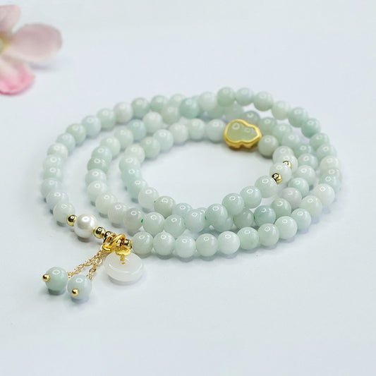 Guan Yu Natural Burmese Grade a Jade Multi-Circle Bracelet Necklace Women's Wholesale Dropshipping S4052108