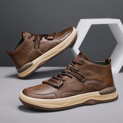 Men's Shoes Autumn New High-top Casual Shoes All-match Fashion Sports Trendy Shoes for Teenagers and Students Waterproof Non-slip Sneakers