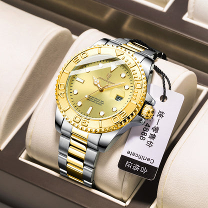 Swiss brand new waterproof luminous men's watch fashion quartz watch live foreign trade explosions a generation of hair