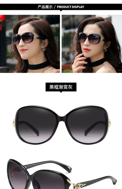 Sunglasses for Women 2025 Summer New Trendy Anti-Uv Women's Sunglasses Fashionable Round Face Polarized Glasses Big Face Slimming Look