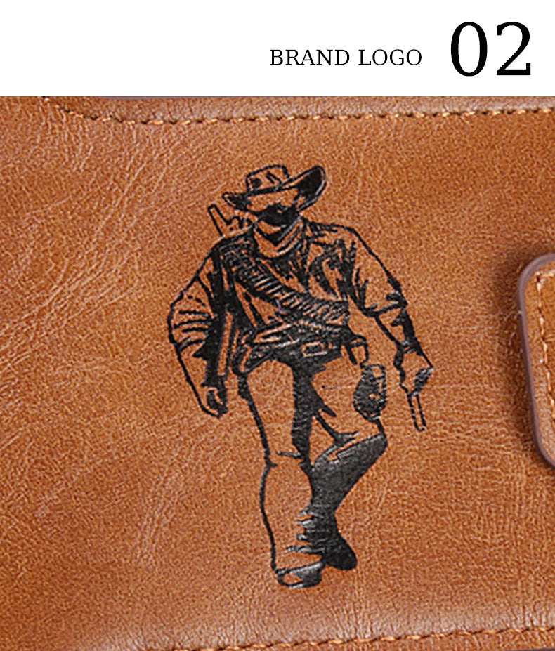 Cross-border Men's Wallet Short Vintage Fashion Zipper Bag Multi-card Wallet Large Capacity Business Card Bag Carry-on