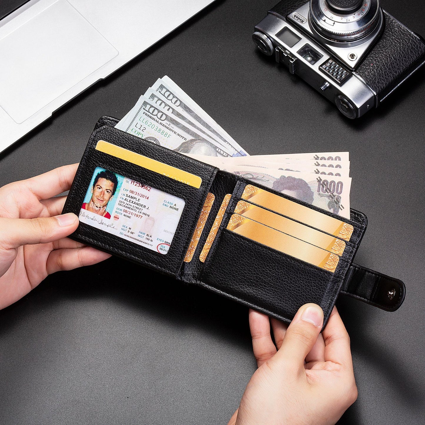 Dropshipping Cross-Border Manufacturer Wholesale Men's Wallet Pu Leather Short Zipper Buckle Wallet New Wallet Coin Purse