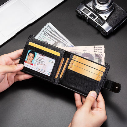 Dropshipping Cross-Border Manufacturer Wholesale Men's Wallet Pu Leather Short Zipper Buckle Wallet New Wallet Coin Purse