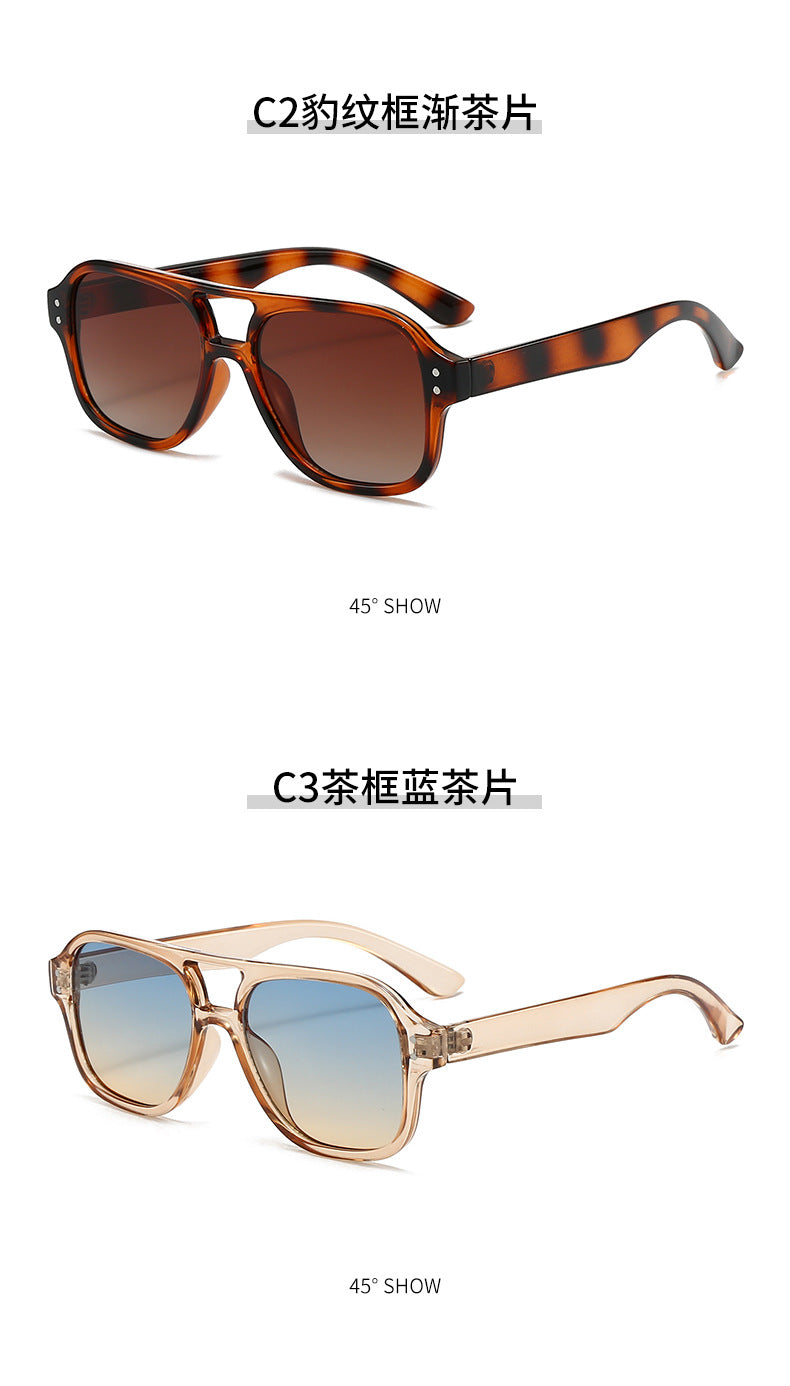 New European and American Ins Internet Celebrity Sunglasses Men's Cross-border Punk Trendy Show Sunglasses Double-beam Sunglasses Women's High-end Sense