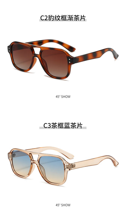 New European and American Ins Internet Celebrity Sunglasses Men's Cross-border Punk Trendy Show Sunglasses Double-beam Sunglasses Women's High-end Sense