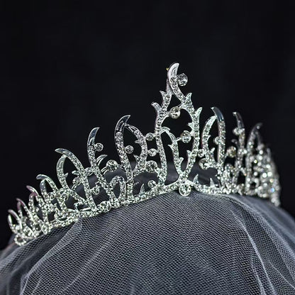 Bridal Crown Tiara Rhinestone Crown Wedding Dress Diamond Costume Eighteenth Birthday Coming-Of-Age Ceremony Birthday Princess Hair Accessory
