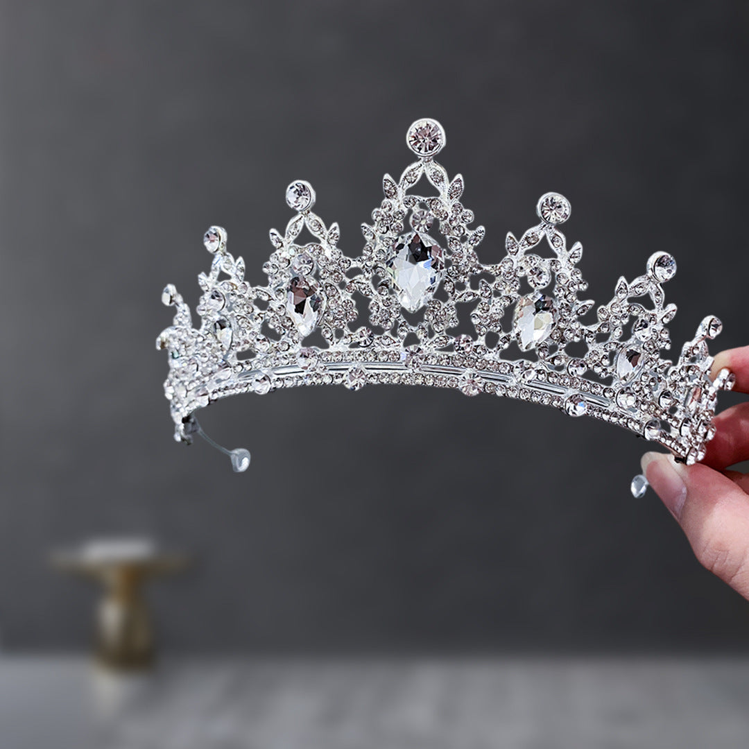 Bridal Crown Tiara Rhinestone Crown Wedding Dress Diamond Costume Eighteenth Birthday Coming-Of-Age Ceremony Birthday Princess Hair Accessory
