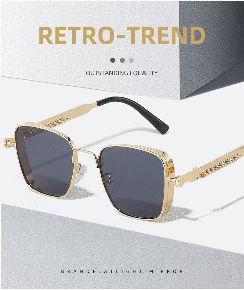 Cross-border European and American New Light Luxury High-end Sunglasses for Men and Women Retro Metal Frame Sunglasses Personalized Sunglasses