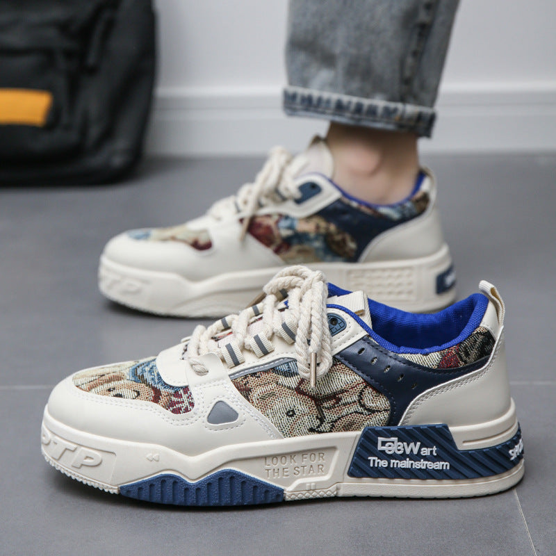 National Trend Men's Shoes 2024 Autum New Breathable Canvas Shoes Men's Niche Original Casual Shoes Sneakers Thick-Soled Student Shoes