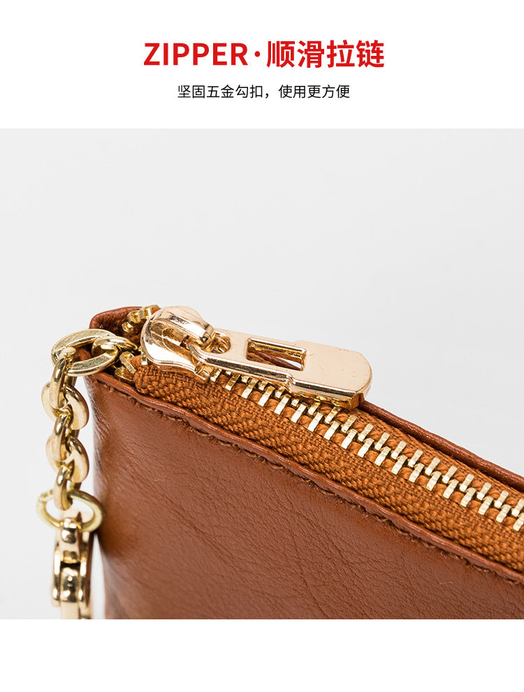 European and American Genuine Leather Cowhide Coin Purse Simple Mini Zipper Coin Bag 2025 New Small Wallet Women's Short Ultra-Thin