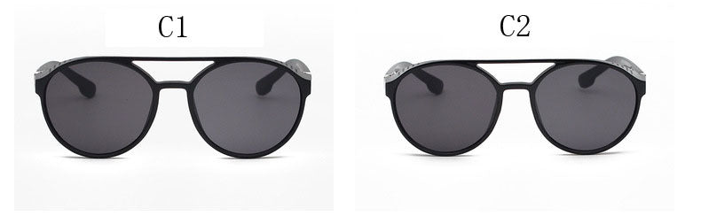 European and American Fashion Trend New Double-Beam Sunglasses Steampunk Sunglasses Round Retro Sunglasses 97040