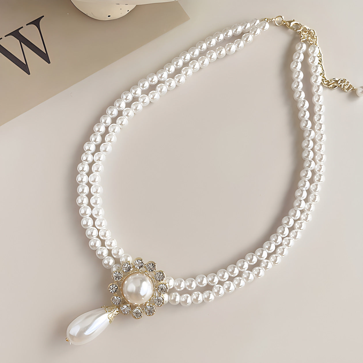 Vintage Baroque Pearl Tassel Necklace Female Bridal Banquet Elegant Fashion Collarbone Necklace Choker Accessories