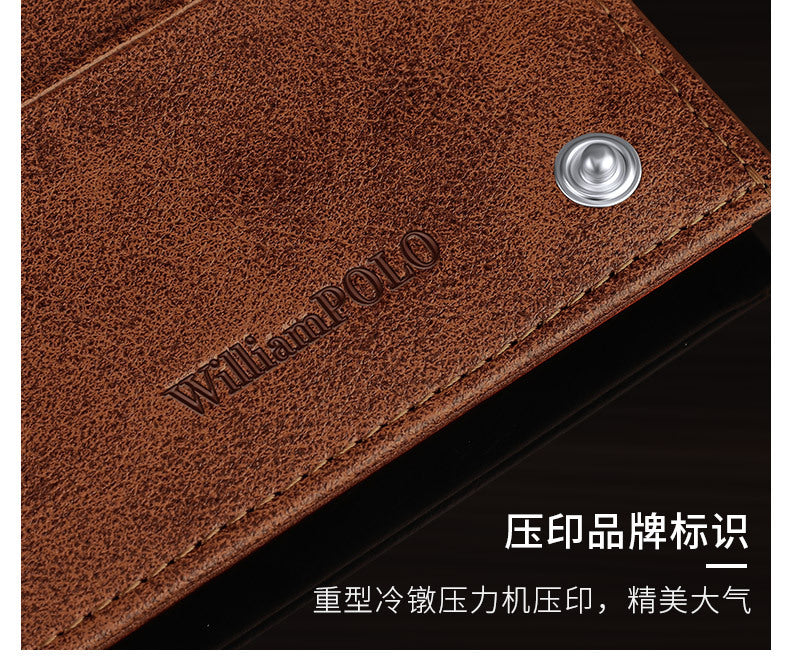 King Paul men's wallet long leather multi card slot fashion retro color hand bag card wallet wholesale