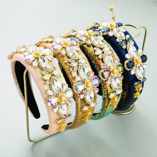 Heming Hair Hoop Fashion Flannel Baroque Heavy Industry Full Drill Hoop Retro Court Style Elegant Dinner Hair Accessories